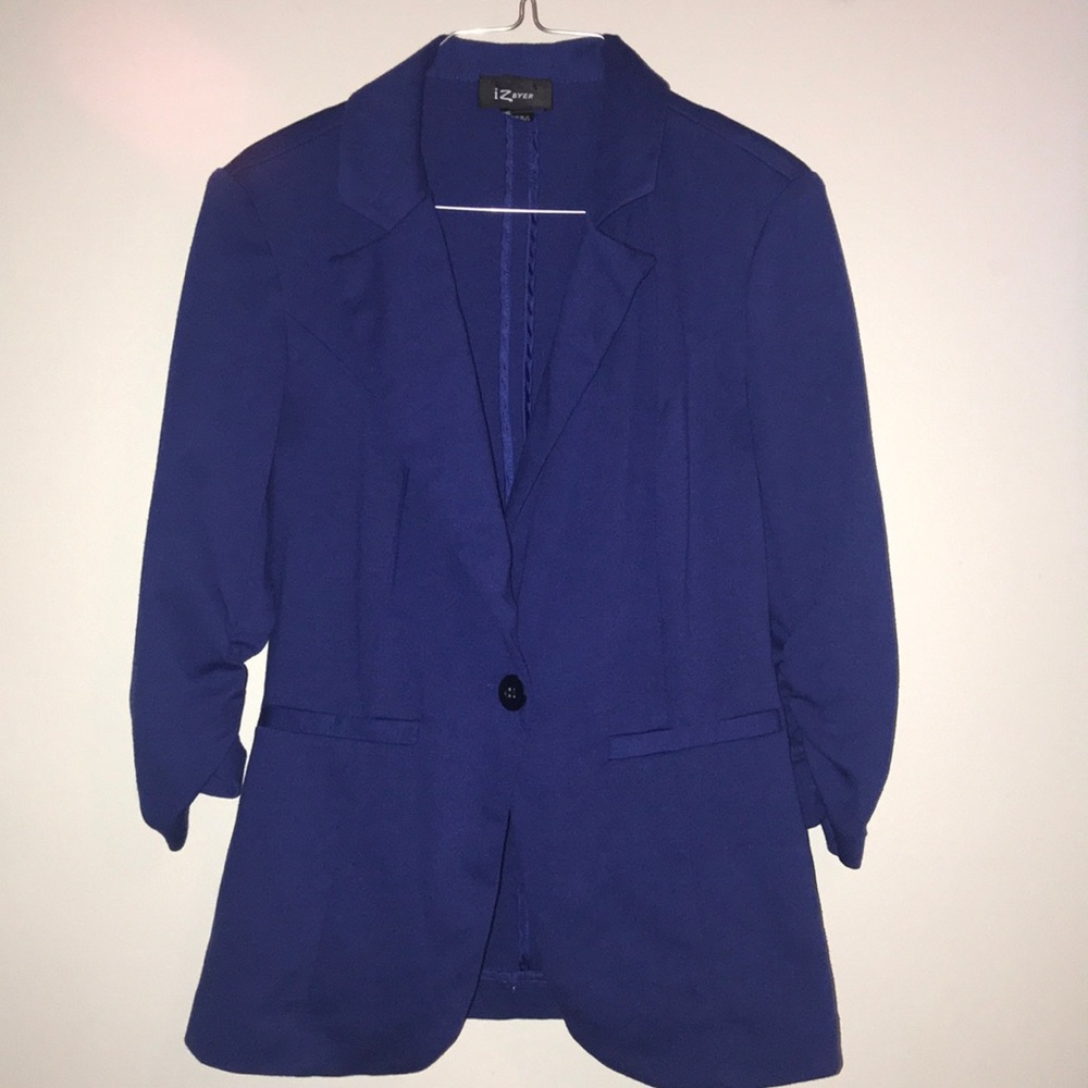 Royal Blue Blazer With 3/4 length Sleeves